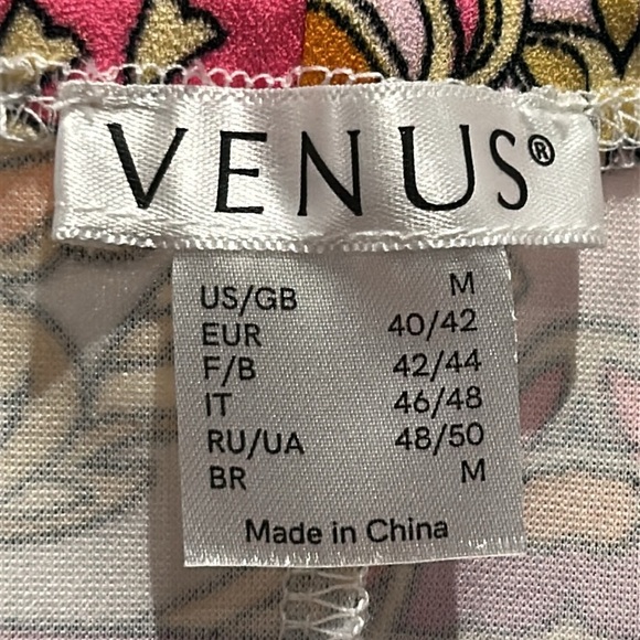 VENUS Funky Pink and Yellow Faux Wrap Asymmetrical Mini Print Sundress Size M - Picture 6 of 15